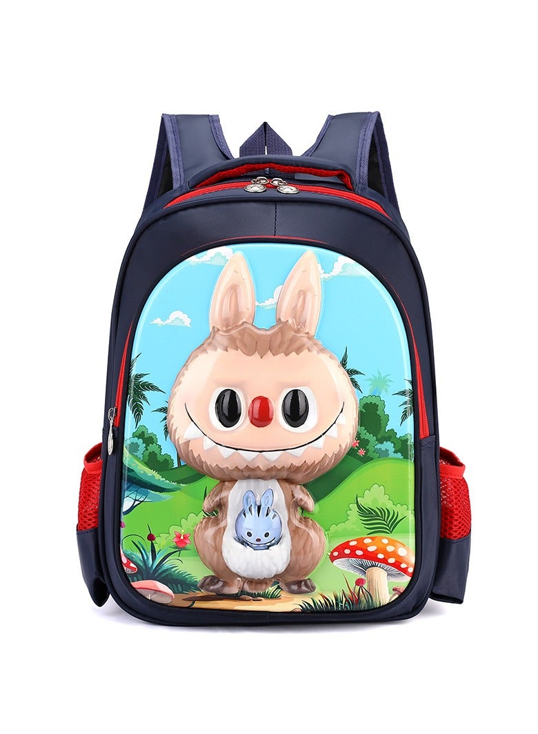 لابوبو حقيبة لابوبو المدرسية للأطفال، حقيبة ظهر ثلاثية الأبعاد لطلاب المرحلة الابتدائية، حقيبة طلابية، 39*35*15 سم.