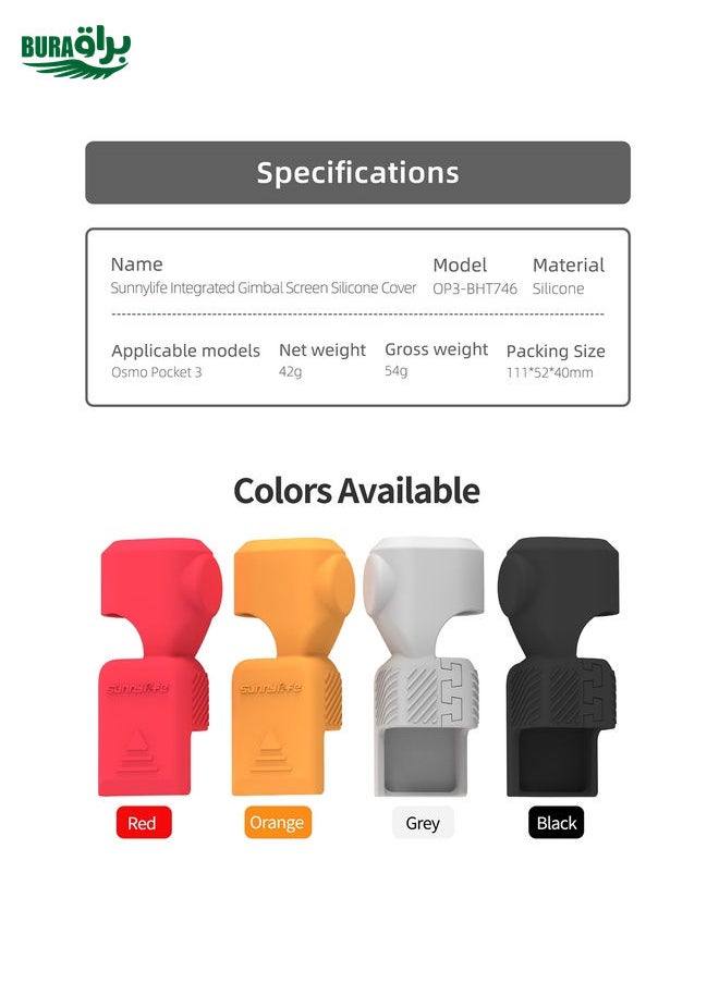 BURAQ For DJI Osmo Pocket 3 Sunnylife OP3-BHT746 Silicone Protective Case(Red)  - Image 4