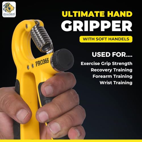 PRO365 Adjustable Hand Gripper with Counter (5–60Kg) + Resistance Toning Tube | Grip Strength Trainer for Wrist, Forearm & Hands | Latex Fitness Tube Combo | Home Workout Equipment | 1 Year Brand Warranty - Image 5