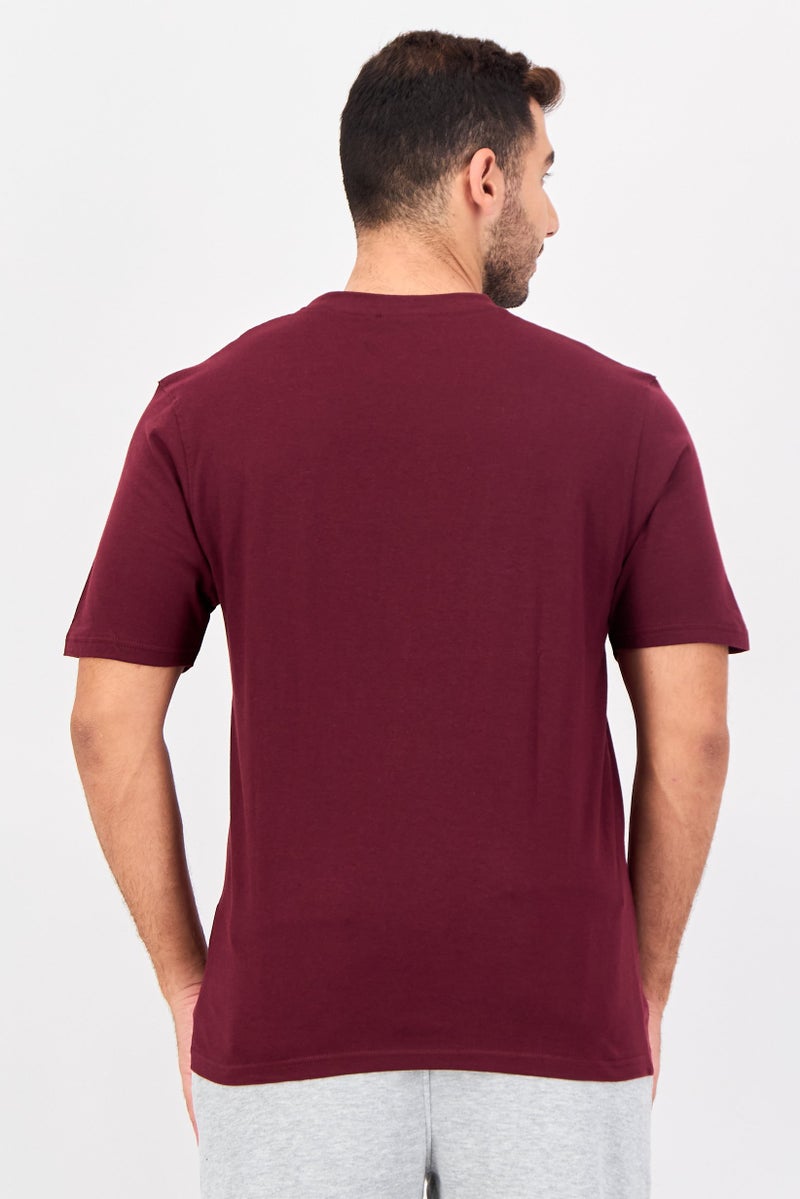 FILA Men Sportswear Fit Short Sleeve Outdoor T-Shirt, Burgundy - Image 4