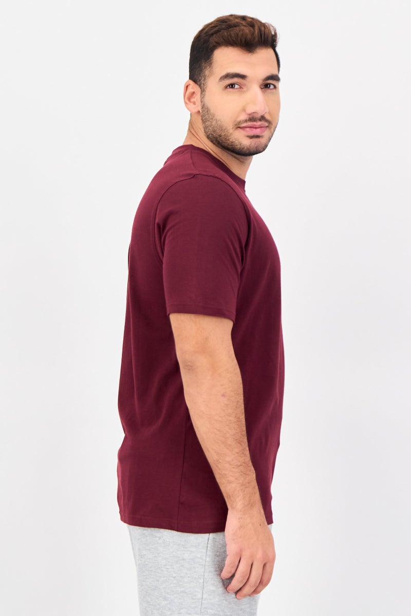 FILA Men Sportswear Fit Short Sleeve Outdoor T-Shirt, Burgundy - Image 3