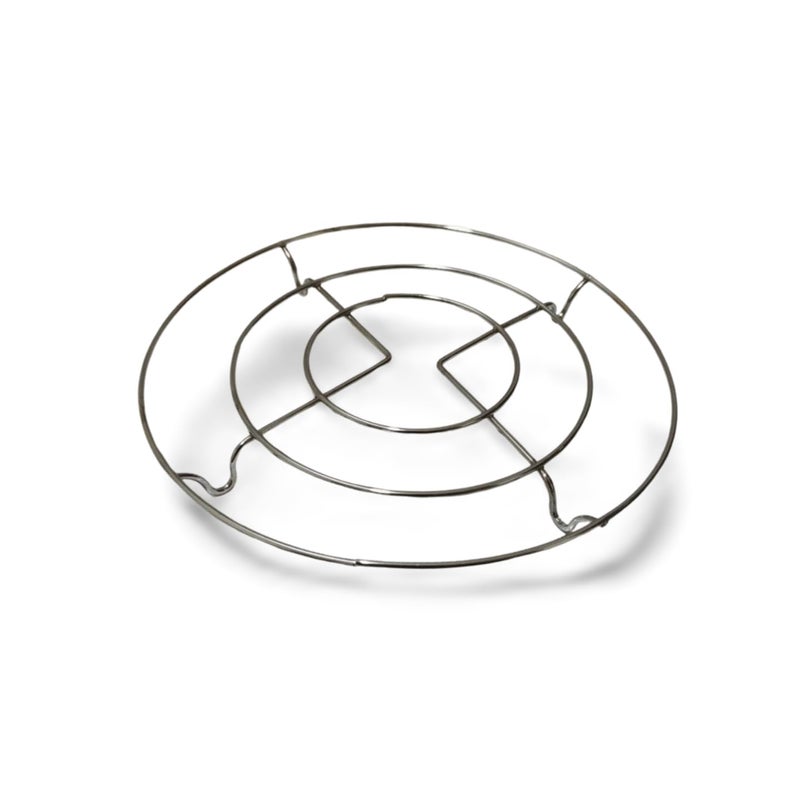 Stainless Steel Round Cooling Stand Baking Steamer Grill Fits Fryer - Racks for Hot Pots and Pans - Round Roasting Rack - Rustproof - Hot Pot Cooling Stand - Image 1