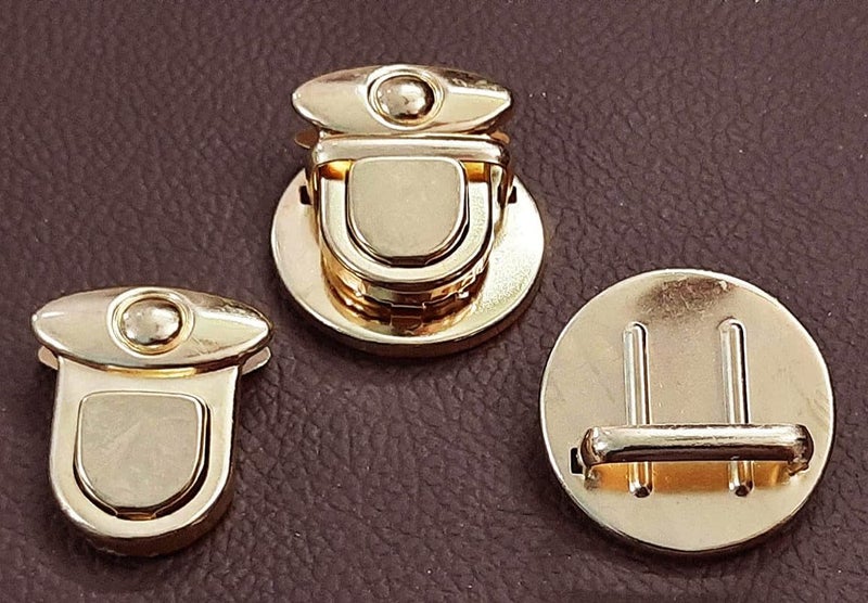 Nimida ® Purse Push Lock Set of 2 | Tuck Lock/Thumb Lock/Clasp/Closure for DIY Purses/Bags/Travel Bags/Handbags | Gold - Image 1