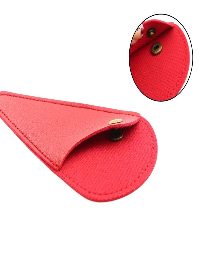 ZQIY 2PCS Leather Scissors Sheath Protector, Red, Compact, Ambidextrous, Stainless Steel, Small Scissors Sheath Case - Image 4