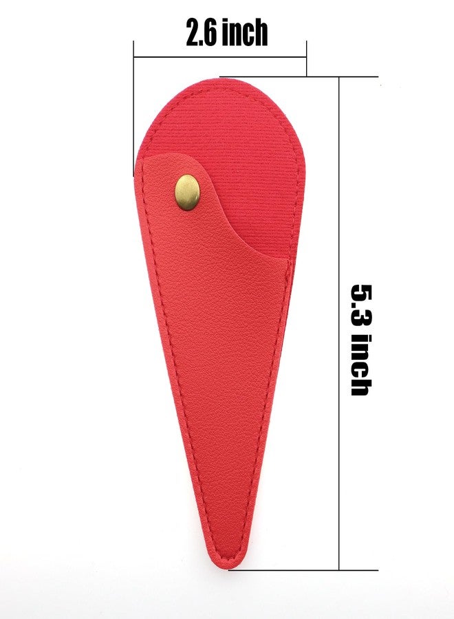 ZQIY 2PCS Leather Scissors Sheath Protector, Red, Compact, Ambidextrous, Stainless Steel, Small Scissors Sheath Case - Image 2