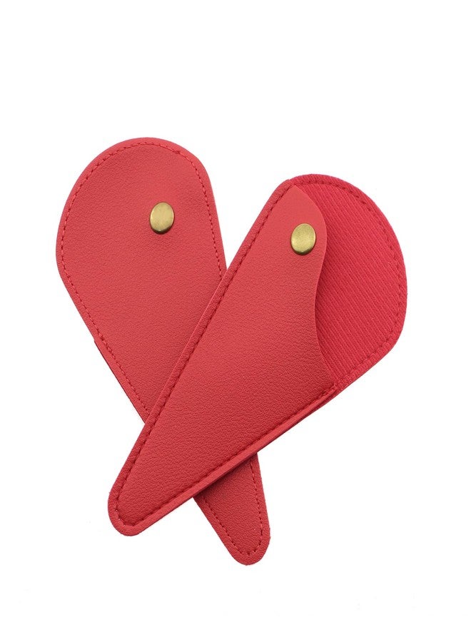 ZQIY 2PCS Leather Scissors Sheath Protector, Red, Compact, Ambidextrous, Stainless Steel, Small Scissors Sheath Case - Image 1