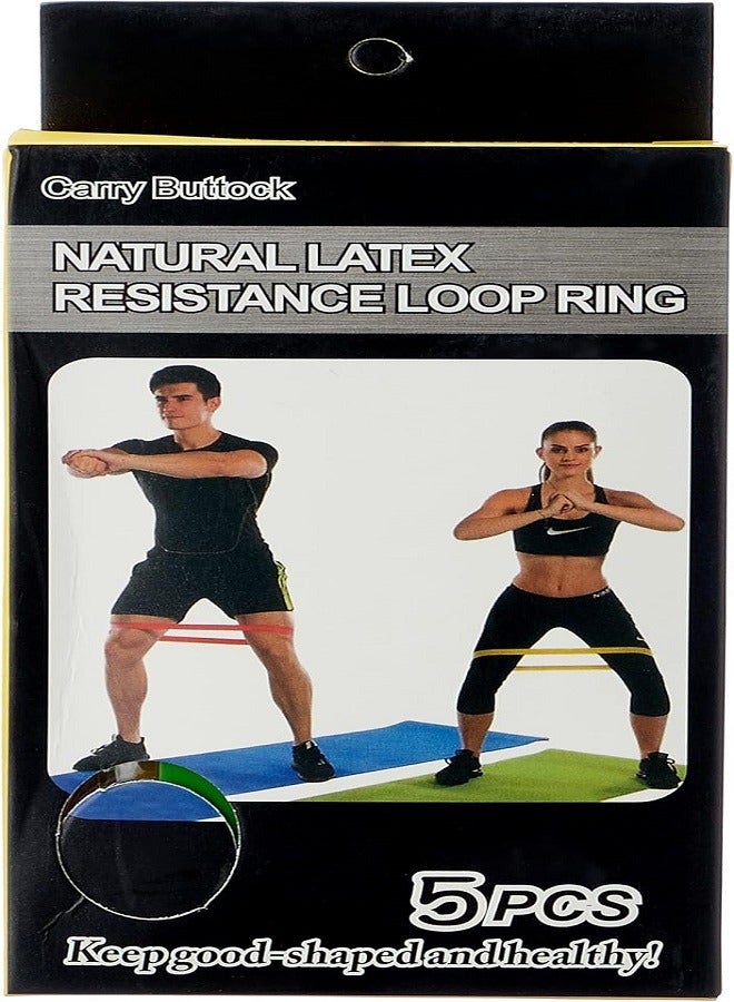 Generic 5 Pcs Rubber Bands Fitness Bands for Legs and Butt Gym Strength Training Yoga Equipment Suitable for Home Sports  - Image 1