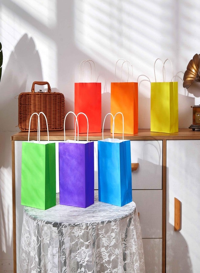 SUNCOLOR 24-Pack Rainbow Gift Bags with Handles, 8" Multi-Color Paper Party Favor Bags for Goodies. Birthdays, Events, Classrooms & Celebrations - Image 5