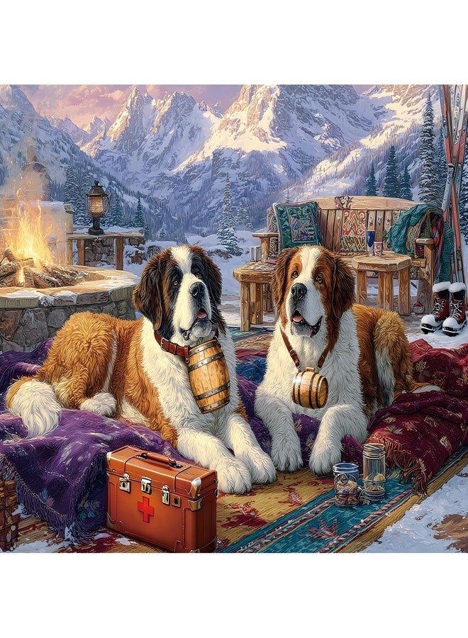 EIYRURU 300 Piece Puzzles for Adults, 300 Piece Puzzles for Adults Large Piece, Saint Bernards Mountain Jigsaw Puzzle Funny Gift for Adult Kids Challenging Family Games Toy, 20.5 X 15 in - Image 1