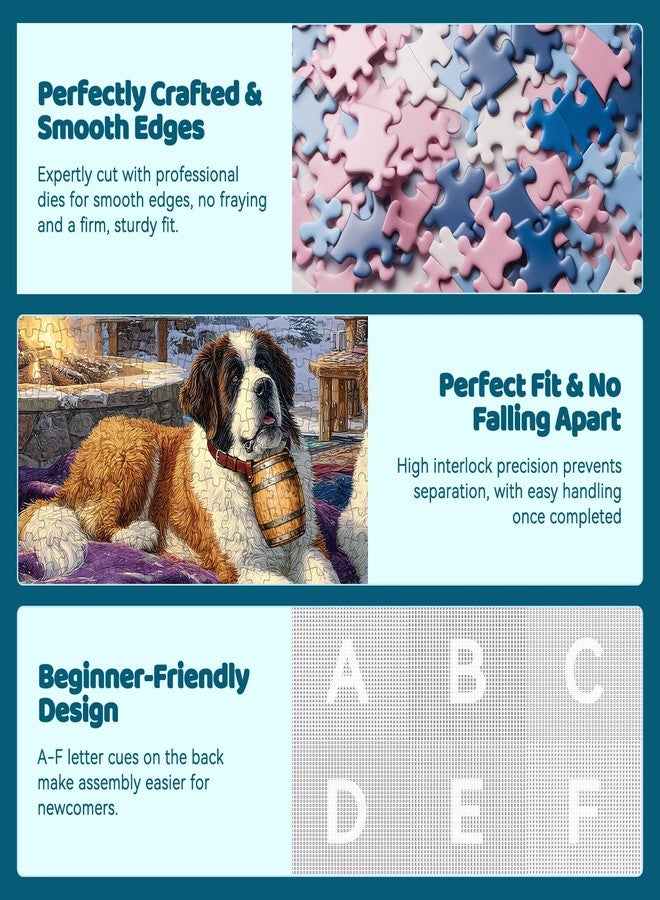 EIYRURU 300 Piece Puzzles for Adults, 300 Piece Puzzles for Adults Large Piece, Saint Bernards Mountain Jigsaw Puzzle Funny Gift for Adult Kids Challenging Family Games Toy, 20.5 X 15 in - Image 5