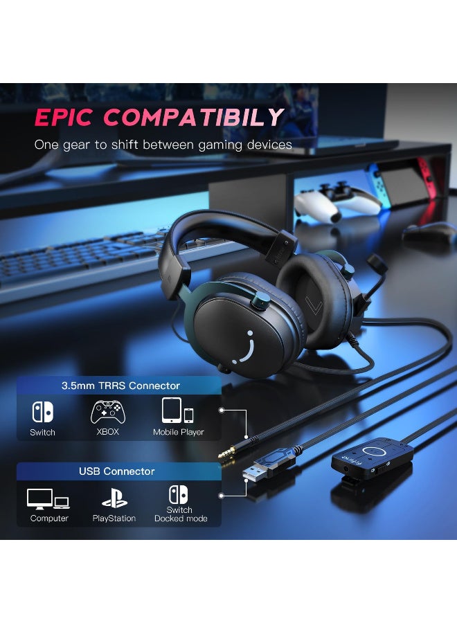 FIFINE H9 AmpliGame USB Gaming Headset – 7.1 Surround Sound Black - Image 3