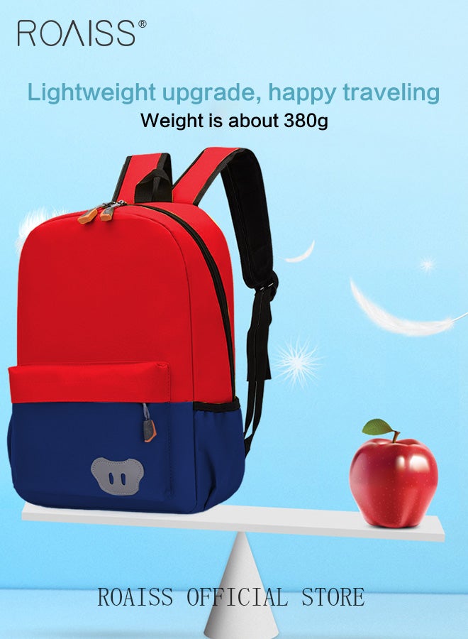 roaiss Preschool Toddler Backpack for Kids Unisex Cute Cool Kindergarten Lightweight Daypack for Boys and Girls Fashion Casual Contrast Color Waterproof Student Bag with Bear Logo Sewn On  - Image 3
