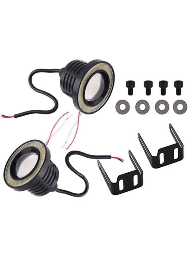 قطعتان من مصابيح الضباب لسيارة بيضاء على شكل عين الملاك DRL، لمبة أمامية للسائق، مصابيح تشغيل نهارية (اللون: أزرق، المقاس: 2.5-قطعتان) - Image 5