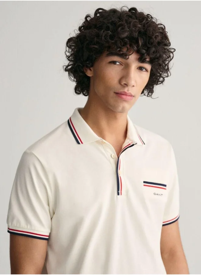 GANT Gant 2-Color Tipped Piqué Polo Shirt