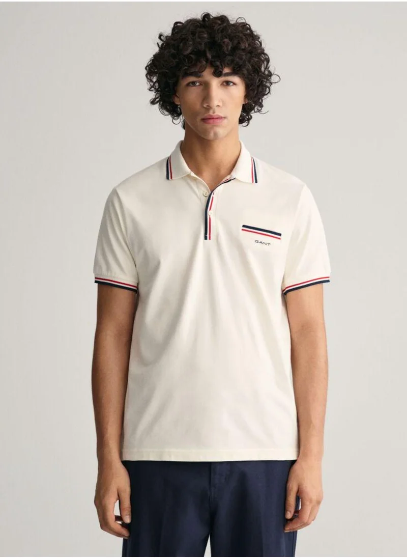 GANT Gant 2-Color Tipped Piqué Polo Shirt