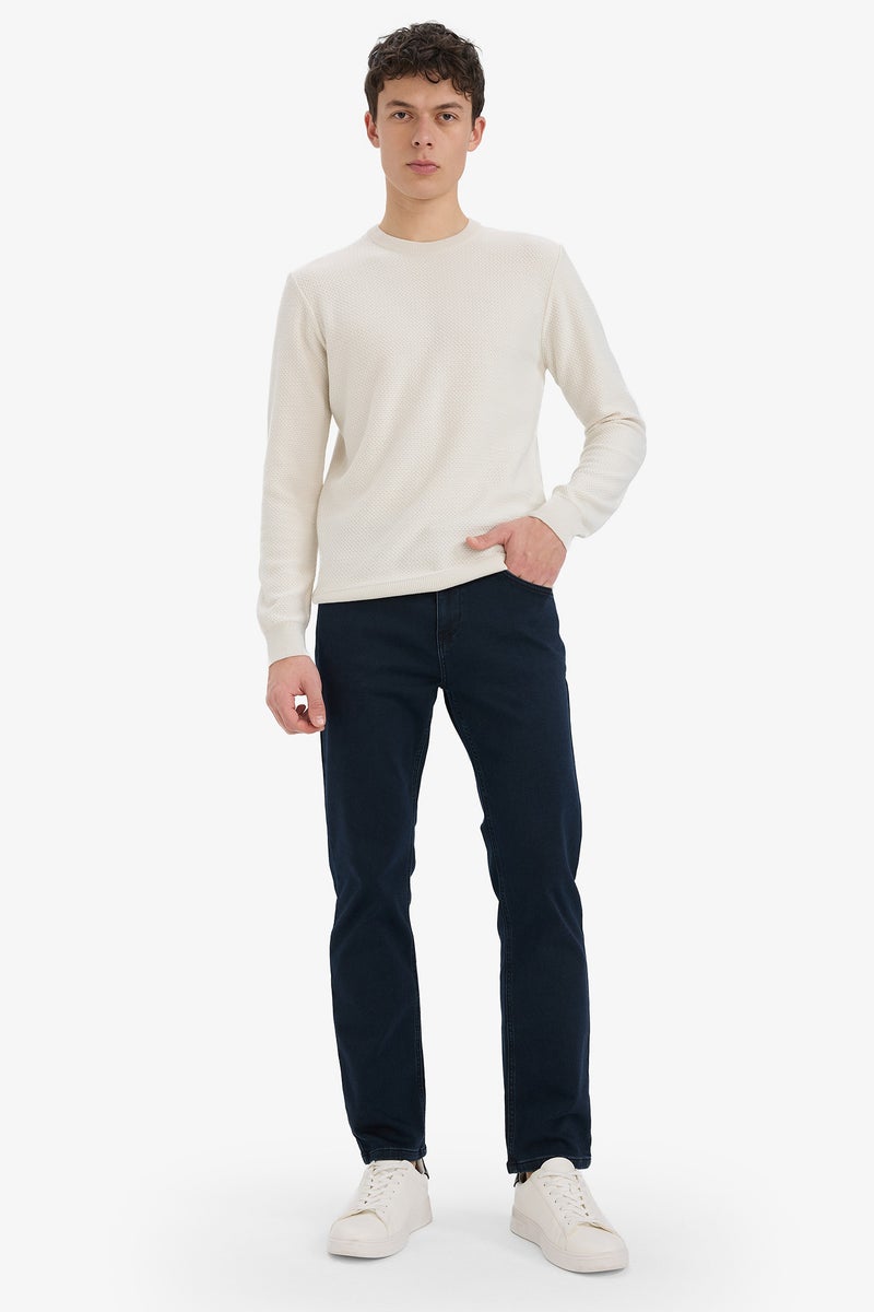 DeFacto Beige Man Standard Fit Crew Neck Knitwear Pullover Casual - Image 2