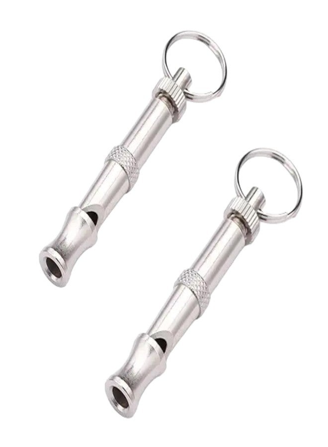 SelHeng 2Pcs Silver Adjustable Ultrasonic Dog Whistle,Portable Whistle Pet Whistle Supersonic Whistle Dog Whistles for Pet Training，Training and Behavior Aids，Dog Whistles - Image 1