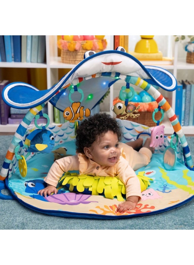Bright Starts - Disney Baby Finding Nemo Mr. Ray Ocean Lights & Music Play Gym, Ages Newborn + - Image 1