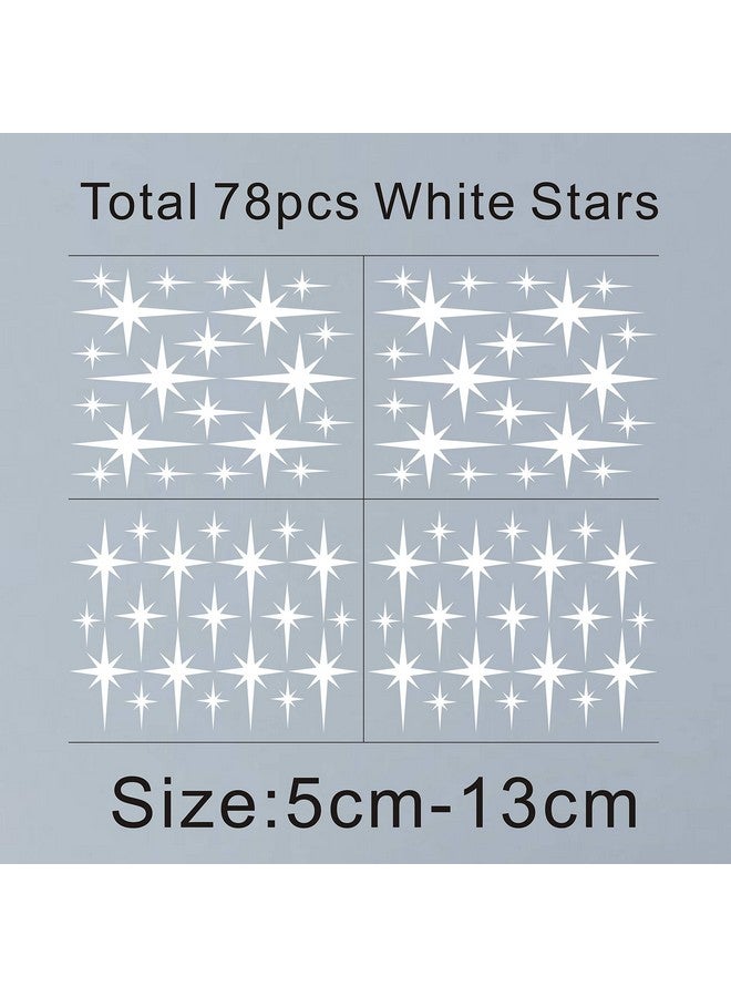 GESTYZ Retro Star Vinyl Wall Decals, Starbursts Wall Stickers for Nursery, Kids Room Wall Decals, Unique Wall Decals for Baby Girls Boys Bedroom, Nursery Decor Y10 (White) - Image 4
