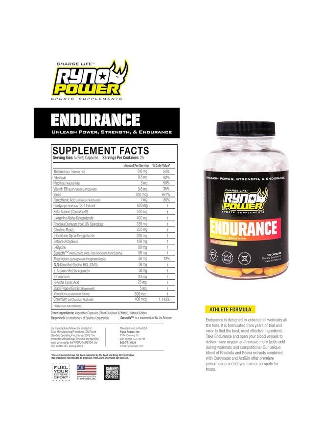 Ryno Power Endurance Stimulant-Free Energy Supplement Capsules (25 Servings) - Image 4