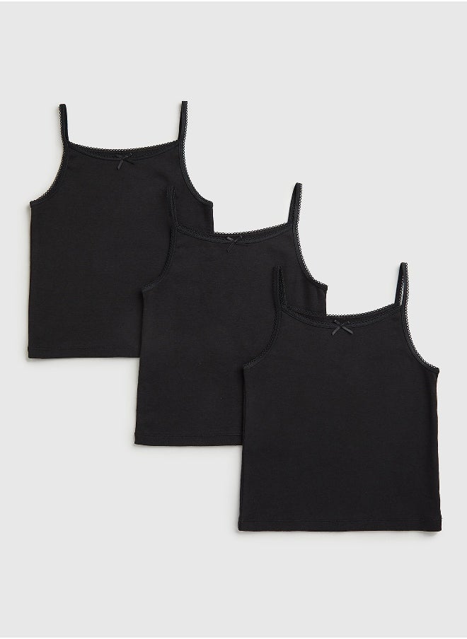 mothercare Black Cami Vests - 3 Pack  - Image 1