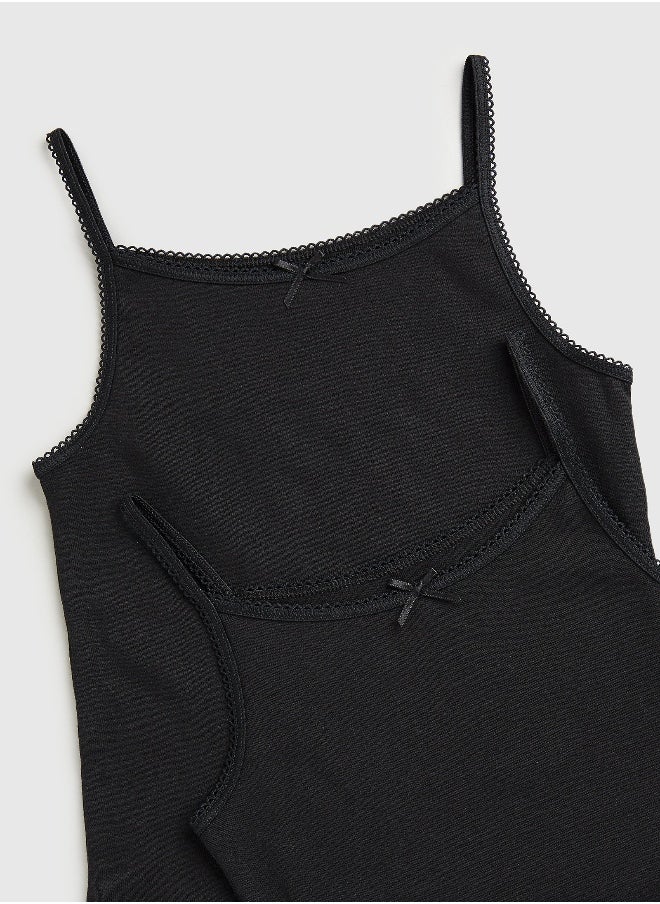 mothercare Black Cami Vests - 3 Pack  - Image 2