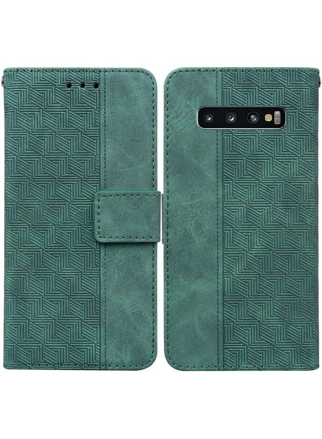 S-TOP Case For Samsung Galaxy S10+ Geometric Embossed Leather Phone Case - Image 1