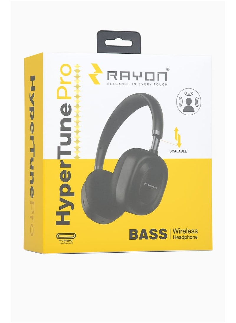 RAYON Rayon HyperTune Pro Wireless Headphones Deep Bass 8 Hour Playback Type C Fast Charging Foldable and Adjustable Over Ear Headset with Mic  - Image 1