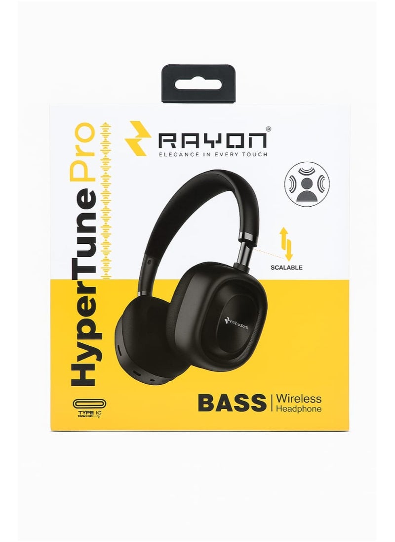 RAYON Rayon HyperTune Pro Wireless Headphones Deep Bass 8 Hour Playback Type C Fast Charging Foldable and Adjustable Over Ear Headset with Mic  - Image 2