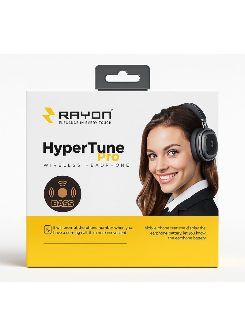RAYON Rayon HyperTune Pro Wireless Headphones Deep Bass 8 Hour Playback Type C Fast Charging Foldable and Adjustable Over Ear Headset with Mic  - Image 3