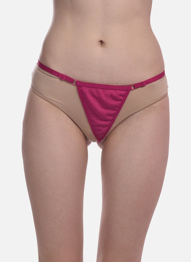 FIMS Pack of 2 Anti-Microbial Thong Briefs - Red and Pink - Image 2
