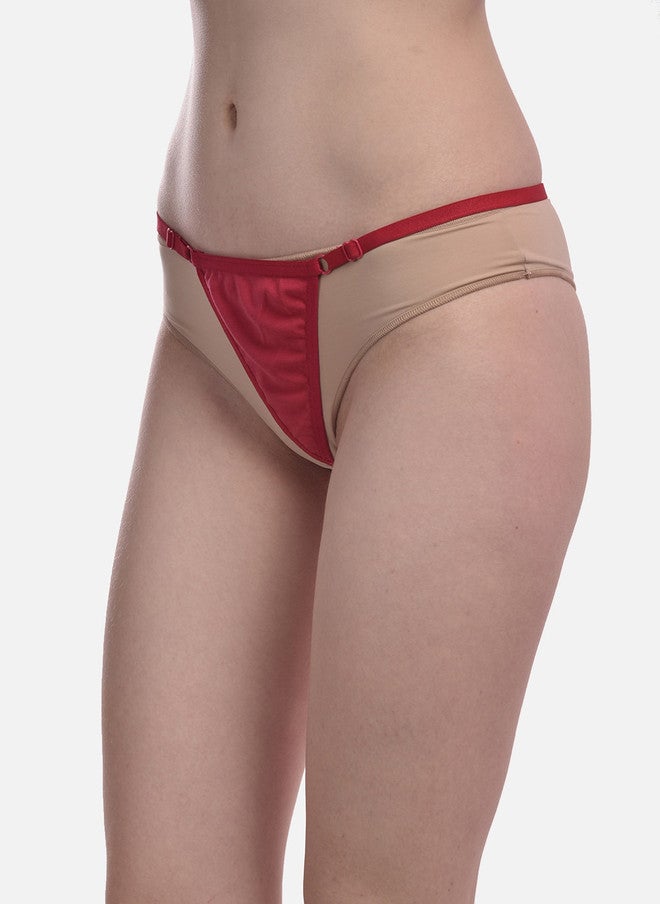FIMS Pack of 2 Anti-Microbial Thong Briefs - Red and Pink - Image 4