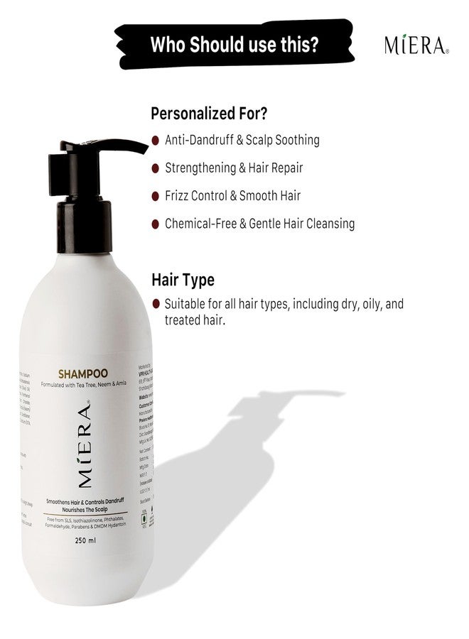 MIERA Daily Hairrotine Combo | Anti-Dandruff Shampoo with Tea Tree & Neem | Shine Serum with Argan Oil & Vitamin E for Smooth, Glossy Hair | Safe for All Hair Types - Image 3