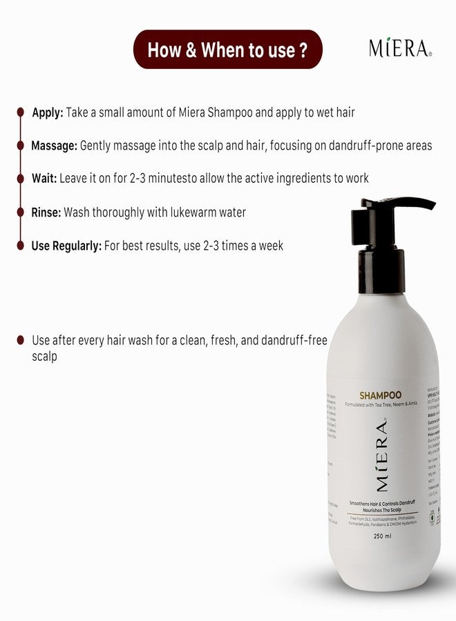 MIERA Daily Hairrotine Combo | Anti-Dandruff Shampoo with Tea Tree & Neem | Shine Serum with Argan Oil & Vitamin E for Smooth, Glossy Hair | Safe for All Hair Types - Image 4