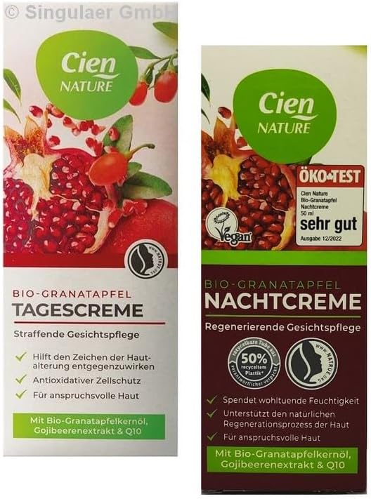 Cien Set Day and Night Cream Organic Pomegranate Firming Face Care 2 x 50 ml