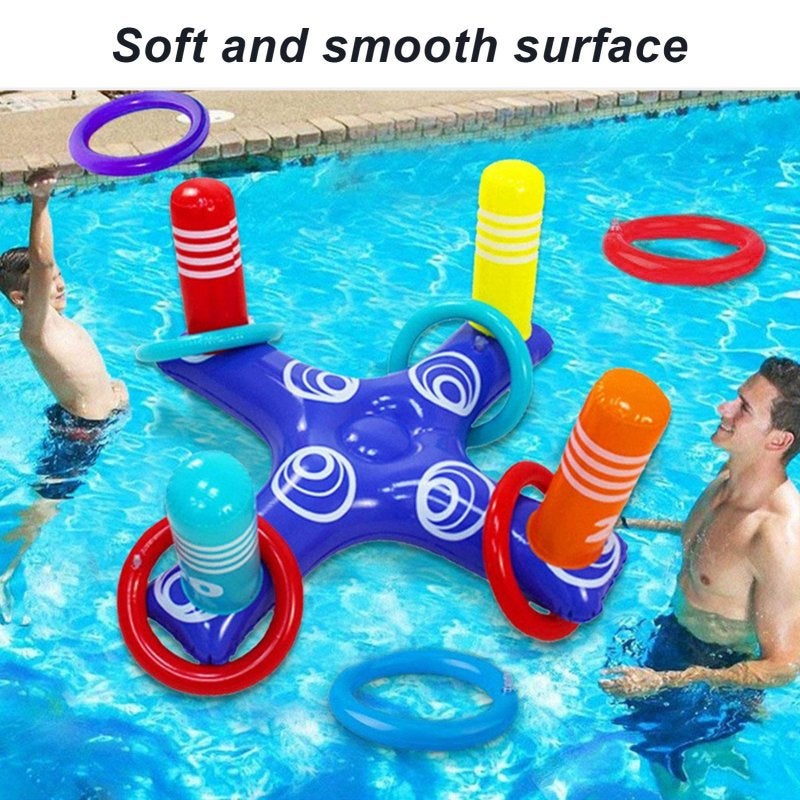 Inflatable Pool Ring Toss Soft Smooth Surface Pool Ring Toss Game - Eco-Friendly Thick PVC Interactive Water Toss Game Set for Kids Pool Party - Image 5