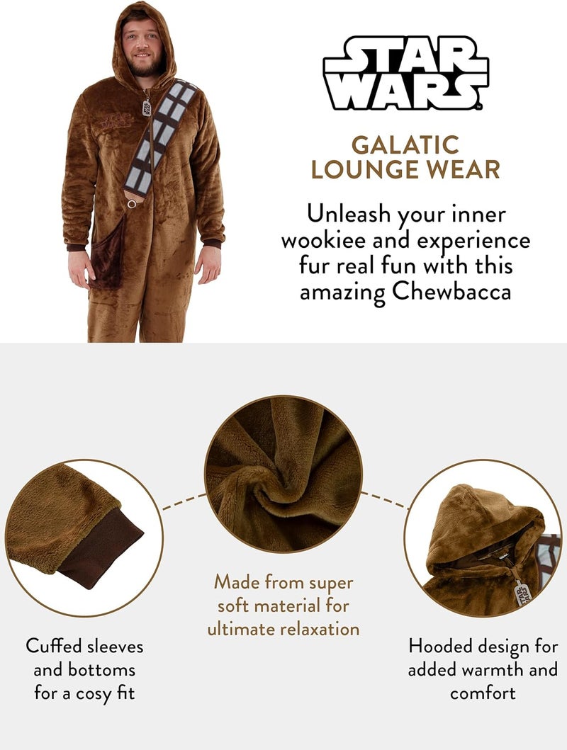 Starwars بدلة واحدة | بدلة تشوباكا للبالغين | بيجامة فleece للرجال - Image 1