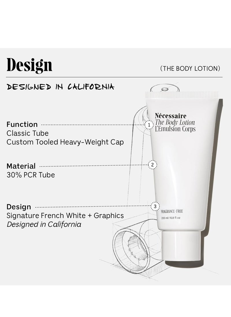 Necessaire Nécessaire The Body Lotion Fragrance-Free. Firming Body Lotion for Women & Men. 48 Hour Moisture. 5 Peptides, 2.5% Niacinamide, Vitamin C/E + Omega 6/9. Non-Comedogenic. 6.8 fl oz.  - Image 3