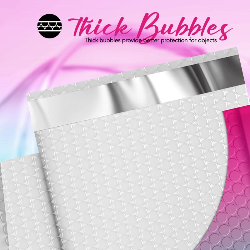 Fuxury Bubble Mailers 8.5x12 Inch 40 Pack Padded Envelopes Usable Size 8.5x11" Thick Mailing Envelopes Bubble Opaque Padded Mailers Shipping Bags for Mailing Jewelry Makeup Small Business #2 PinkGreen - Image 3