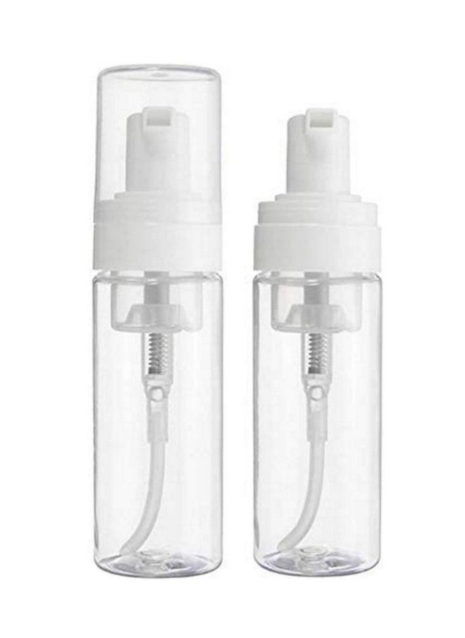 ericotry 2Pcs Empty Plastic Foaming Dispenser Foam Pump Bottles Travel Soap Bottles For Facial Cleanser Hand Soap Shampoo Shower Gel (Clear,100Ml/3.4Oz)  - Image 1