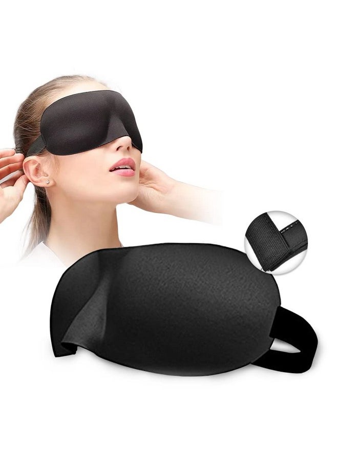FreshDcart - Sleeping Smooth Silk Travel Eye Mask/Blind Fold Meditation With Adjustable 3D Shape Sleep Mask For Men Women Girls Boys Black - Image 1