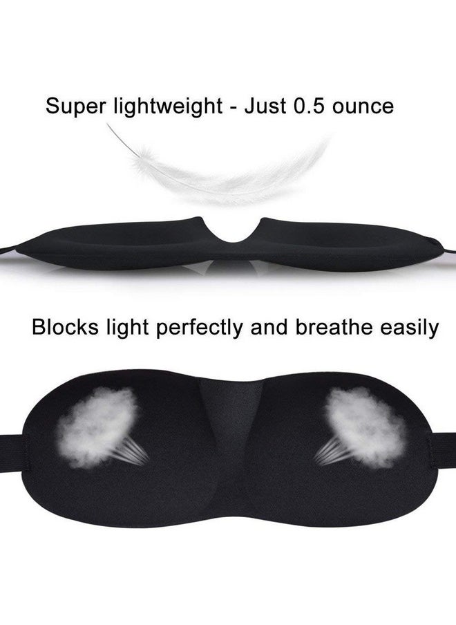 FreshDcart - Sleeping Smooth Silk Travel Eye Mask/Blind Fold Meditation With Adjustable 3D Shape Sleep Mask For Men Women Girls Boys Black - Image 1