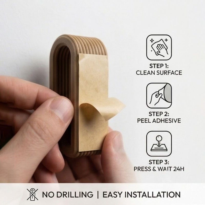 White Adhesive Towel Rack Wall Mounted Without Drilling 3D Printed Home Organizer - Image 1