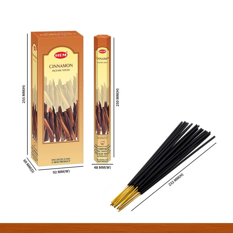 HEM Cinnamon Black Incense Sticks Agarbatti for Home Freshness Prayer Positive Energy Yoga Meditation Handcrafted Low Smoke Burning Time 3540 Minutes Approx 120 Sticks - Image 2