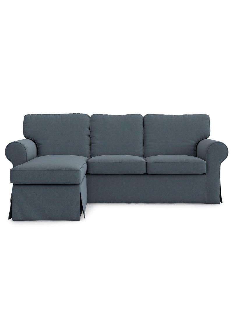 MASTERS OF COVERS MASTERS OF COVERS Ektorp Loveseat 2 Seat with Chaise Lounge Cover Replacement Customized for IKEA Ektorp Sectional 3 Seat Sofa Slipcover Replacement Titanium Grey 