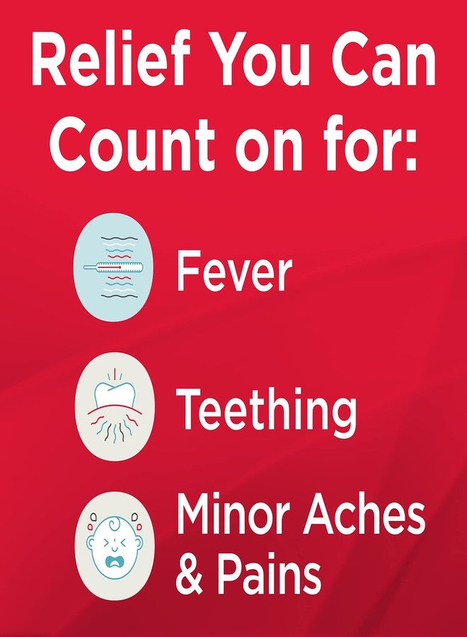 Tylenol Infants' Tylenol Liquid Pain Relief & Fever Medicine, Oral Suspension, Acetaminophen for Sore Throat, Headache & Teething, Pain Reliever & Fever Reducer for Kids; Grape Flavor, 2 fl. oz.; Pack of 1 - Image 3