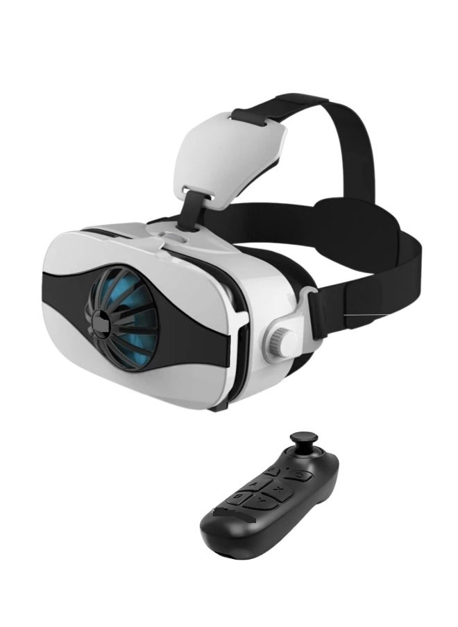 Generic Virtual Reality 3D VR Headset Smart Glasses for Mobile Cell Phone Smartphones 4-6.4Inch Lenses Binoculars with Controller for iOS Compatible for Android Smartphone 5F Mini B03  - Image 1