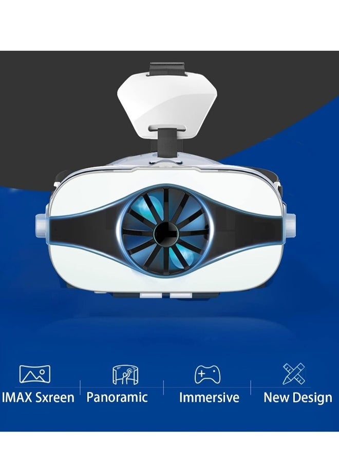 Generic Virtual Reality 3D VR Headset Smart Glasses for Mobile Cell Phone Smartphones 4-6.4Inch Lenses Binoculars with Controller for iOS Compatible for Android Smartphone 5F Mini B03  - Image 2