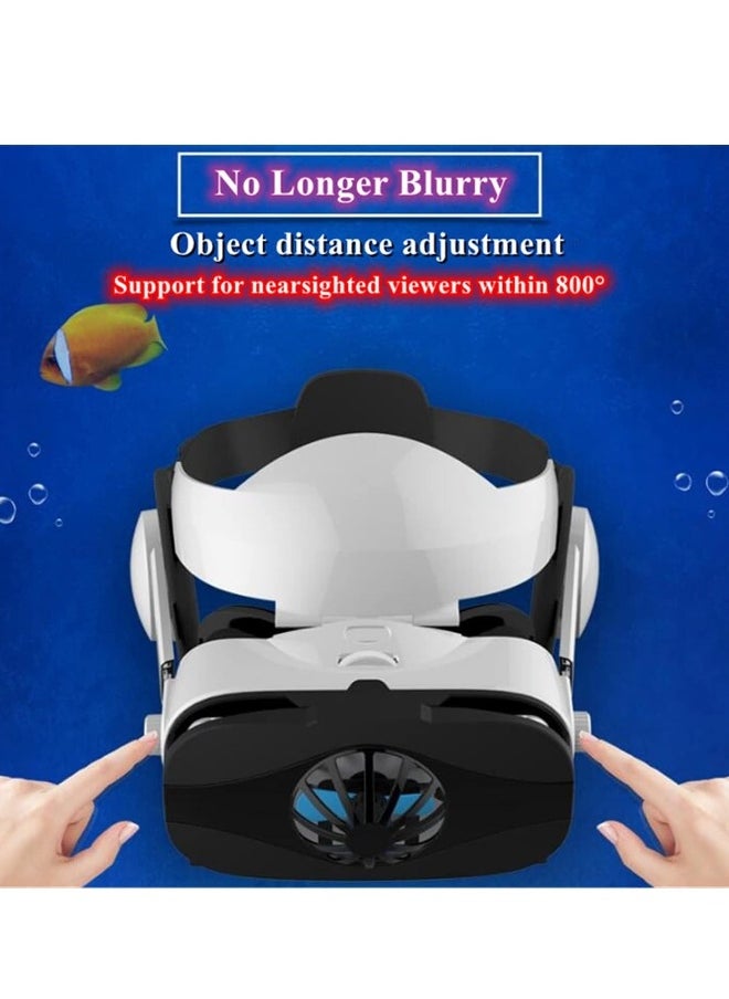 Generic Virtual Reality 3D VR Headset Smart Glasses for Mobile Cell Phone Smartphones 4-6.4Inch Lenses Binoculars with Controller for iOS Compatible for Android Smartphone 5F Mini B03  - Image 5