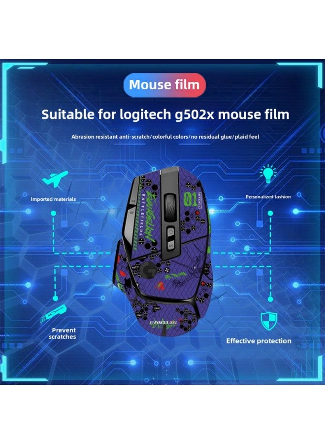 Applicable To Logitech G502X PLUS Wired Wireless Mouse Anti-slip Stickers Full Set Of Sweat-absorbing Stickers Wholesale-Color:G502X-SY-040 Team Printing/Black Diamond-all Inclusive  - Image 3